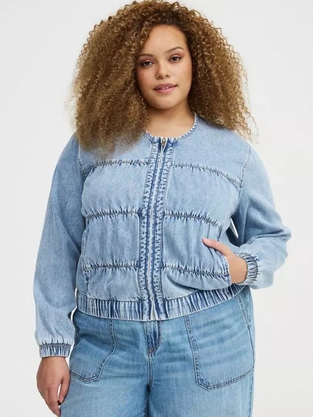 Torrid Ruched Denim Jacket